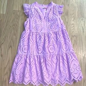 Skies are blue medium lilac eyelet dress nwt